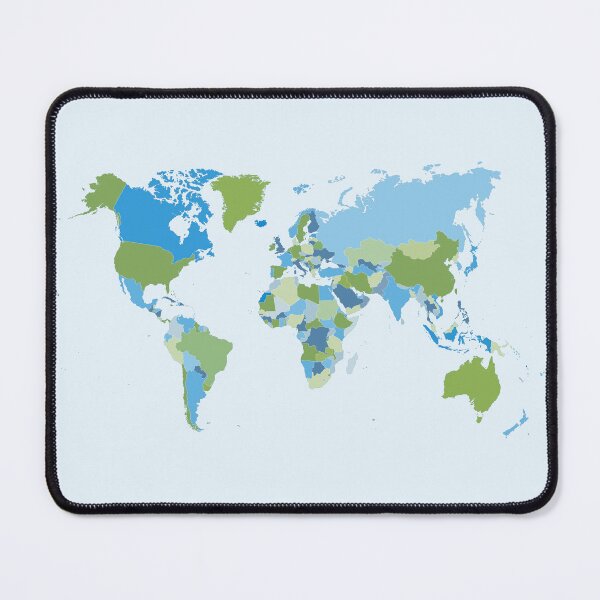 Item preview, World Map in Blue and Green designed and sold by UrbanEpiphany.