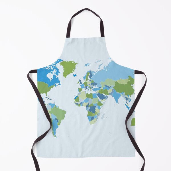 Item preview, World Map in Blue and Green designed and sold by UrbanEpiphany.