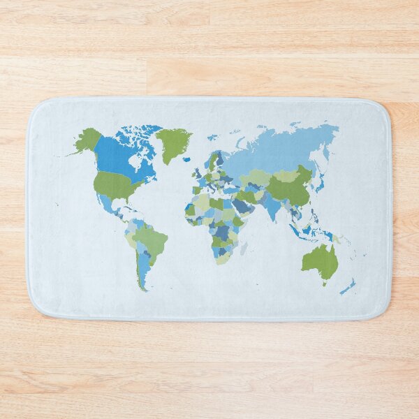 Item preview, World Map in Blue and Green designed and sold by UrbanEpiphany.