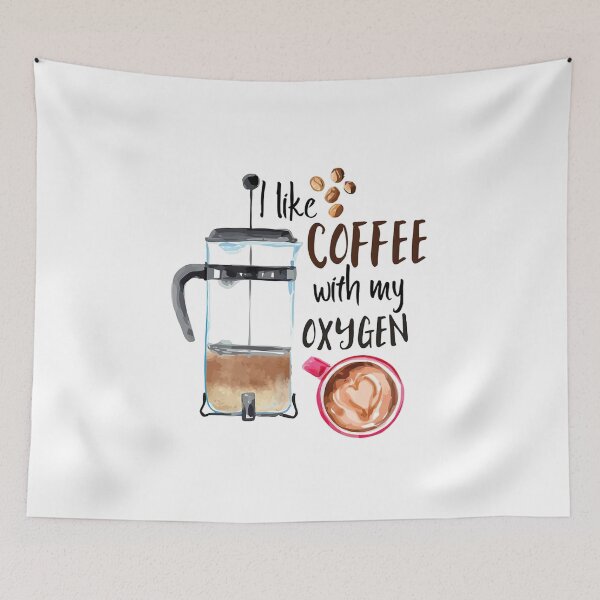 Item preview, I like coffee with my oxygen Love coffee Drinking Coffee designed and sold by KarlHenning.