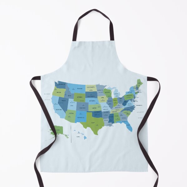 Item preview, US Map in Blue and Green designed and sold by UrbanEpiphany.