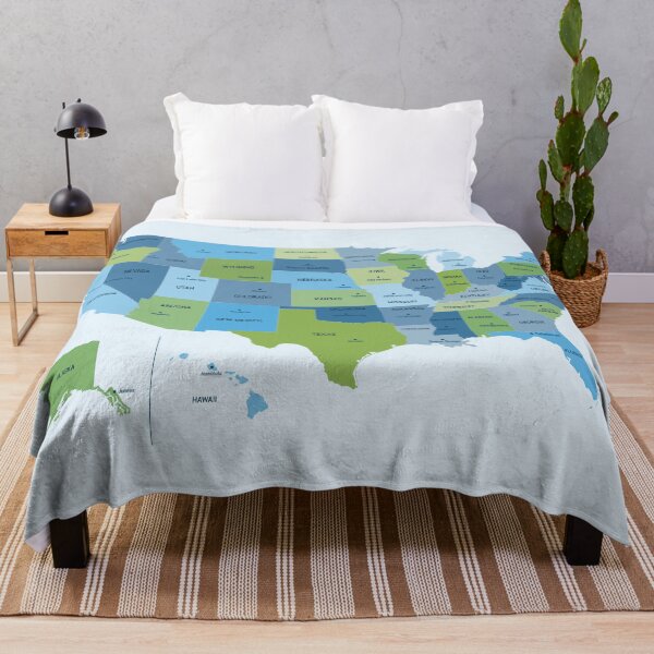 Item preview, US Map in Blue and Green designed and sold by UrbanEpiphany.