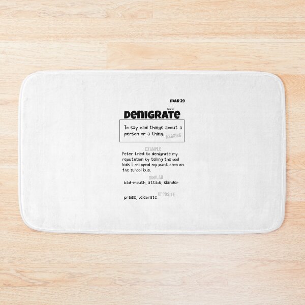 Item preview, March 29 Denigrate designed and sold by Square Root of Squid.