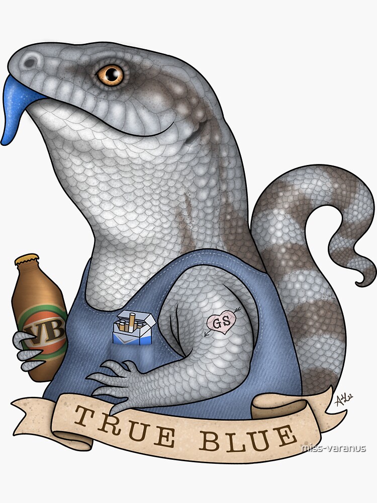 Thumbnail 3 of 3, Sticker, Baz the Bluey designed and sold by miss-varanus.