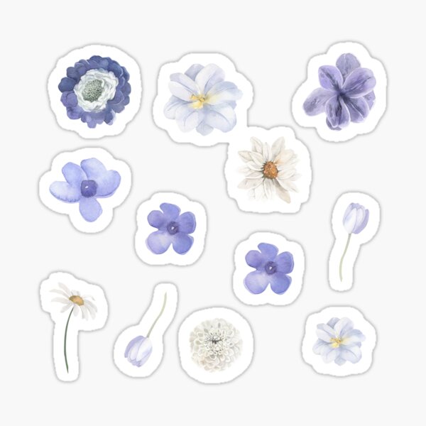 Handdrawn Wildflower Stickers Sticker for Sale by GlowinUp Shop