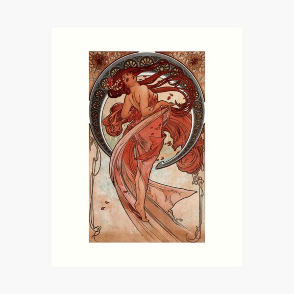 Aperçu de l'œuvre 'Danse' d'Alphonse Mucha (Reproduction) créée et vendue par Classic Visions Gallery.