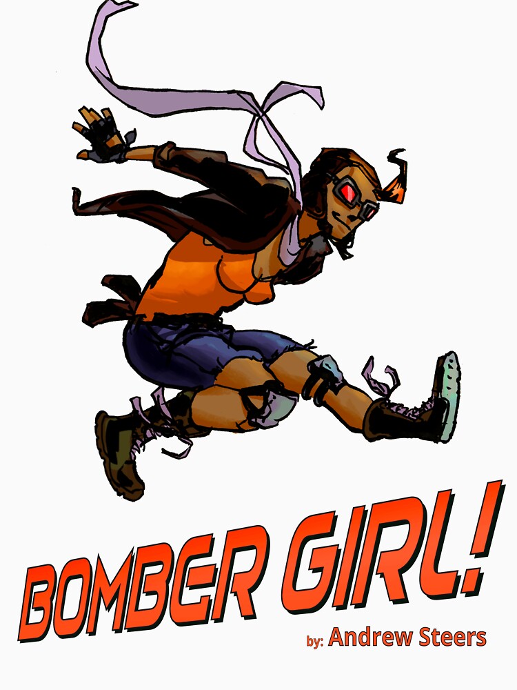 Thumbnail 7 of 7, Essential T-Shirt, BOMBER GIRL ACTION designed and sold by AndrewSteers.