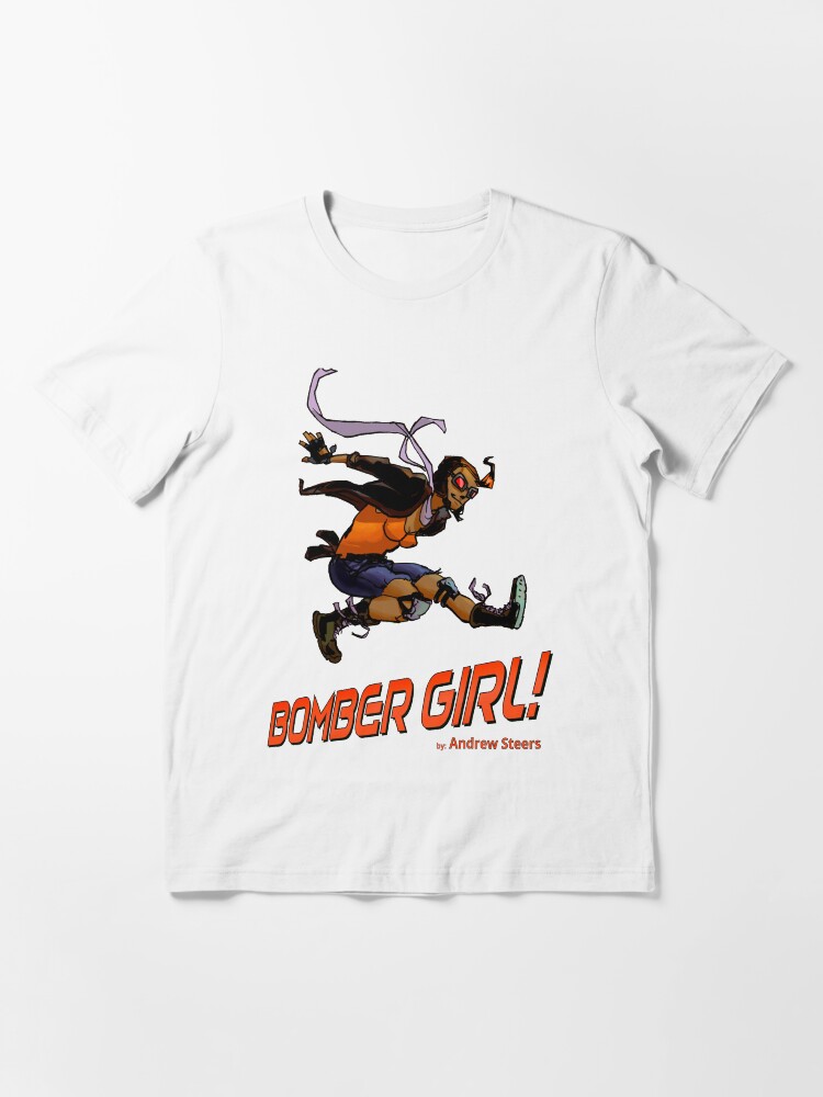 Thumbnail 3 of 7, Essential T-Shirt, BOMBER GIRL ACTION designed and sold by AndrewSteers.