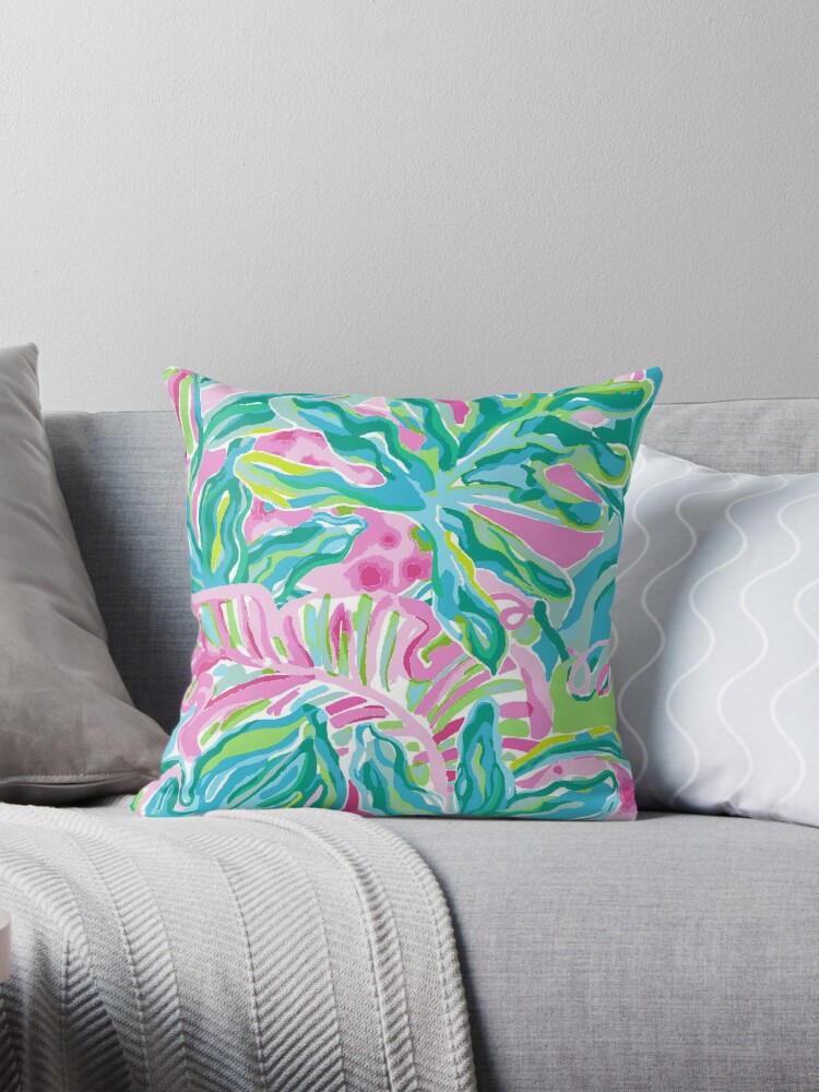 Thumbnail 1 of 4, Pillow, water floral designed and sold by catherinebinson.