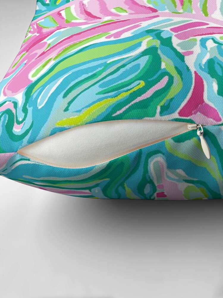 Thumbnail 2 of 4, Pillow, water floral designed and sold by catherinebinson.