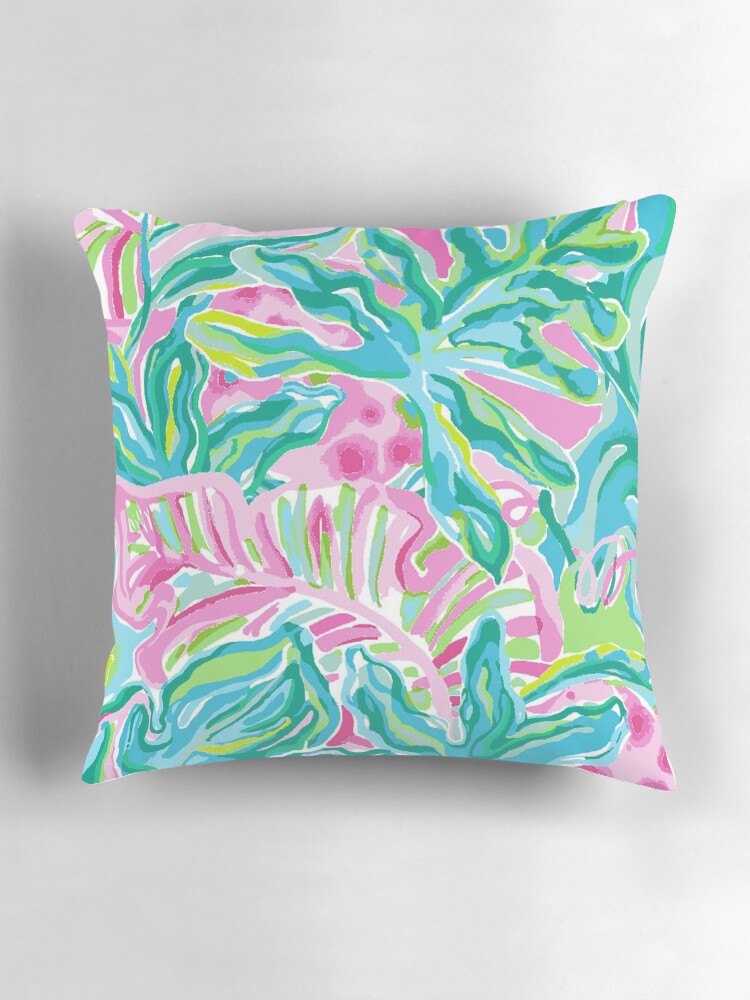 Thumbnail 3 of 4, Pillow, water floral designed and sold by catherinebinson.