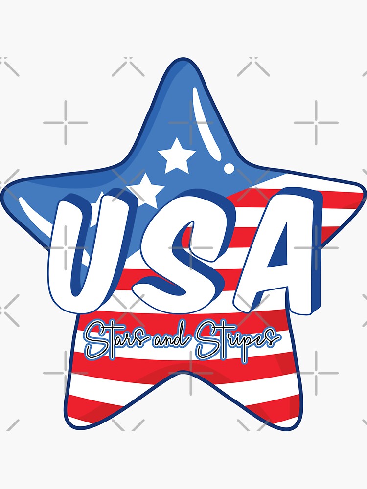 "USA Stars and Stripes Love 4 Th July " Sticker for Sale by