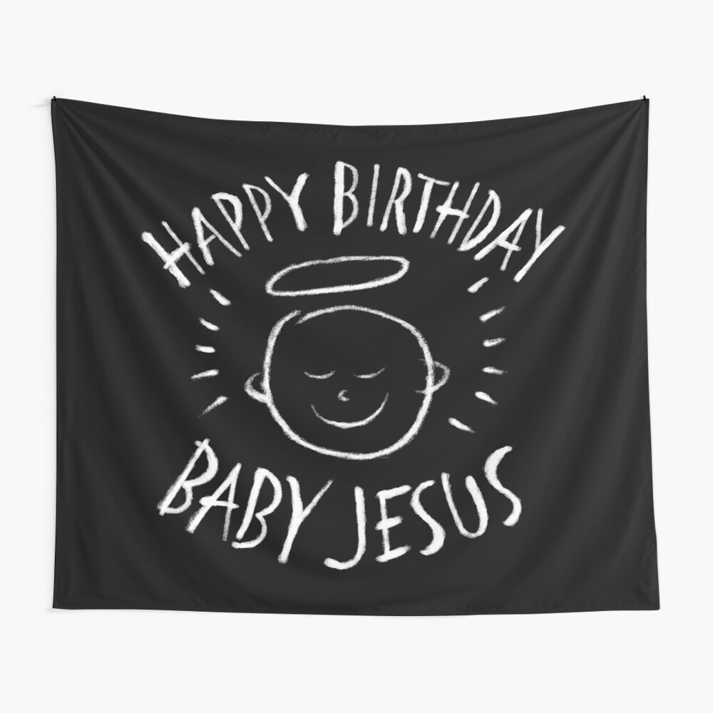 T Shirt Enfant Joyeux Anniversaire Bebe Jesus Tableau Religieux Joyeux Noel Craie Par 26 Characters Redbubble