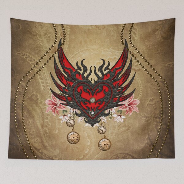 Item preview, Elegant steampunk heart with clocks designed and sold by nicky2342.