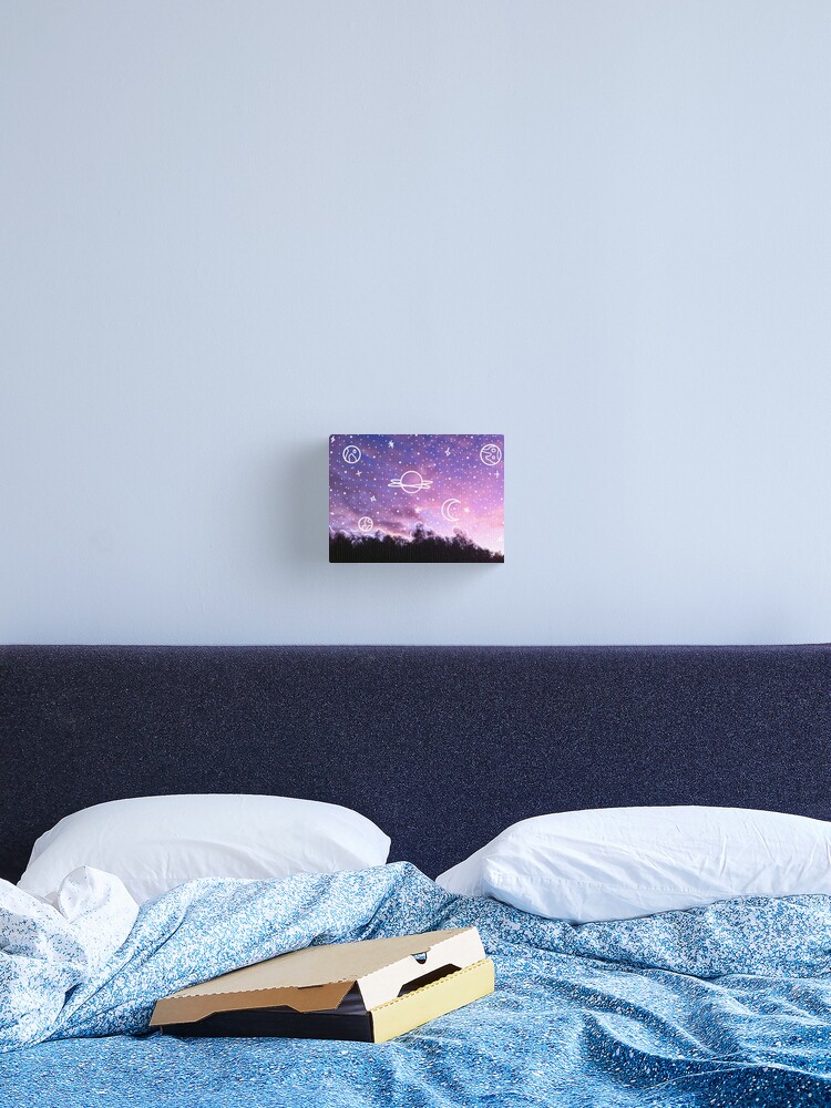 Aesthetic Tumblr Sunset Galaxy Doodle Canvas Print By Lucindaduah