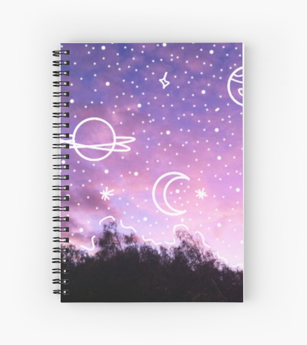 aesthetic tumblr sunset galaxy doodle spiral notebooks by lucie