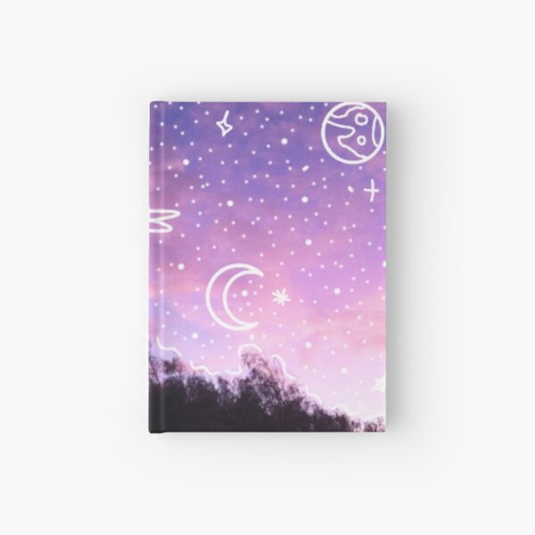 Aesthetic Tumblr Sunset Galaxy Doodle Hardcover Journal