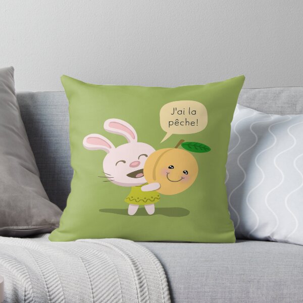 I Feel Good Rabbit Throw Pillow