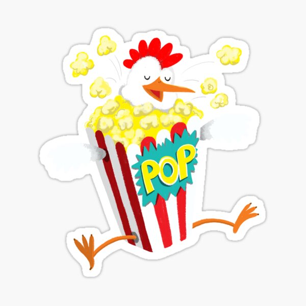 "POPCORN chicken!" Sticker for Sale by jasmineberry Redbubble