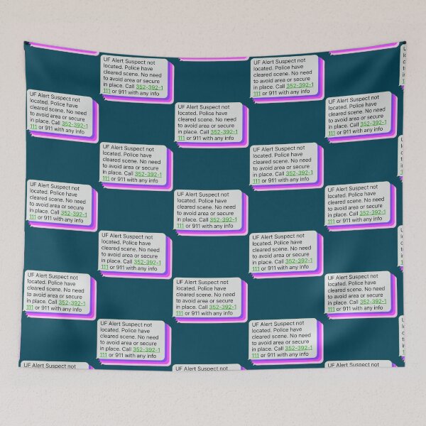 Item preview, UF Alert Suspect Not Located (pink and purple)   designed and sold by dayglodiva.