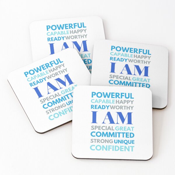 Item preview, I Am Affirmation quotes in shades of blue designed and sold by wildpiksel.