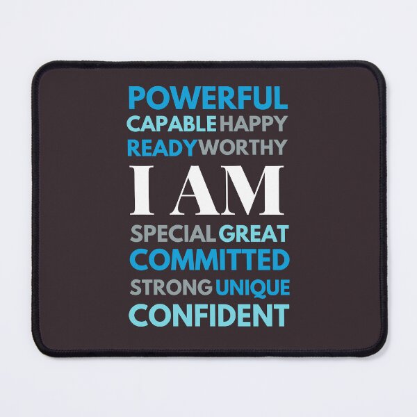 Item preview, I Am Affirmation quotes in shades of blue designed and sold by wildpiksel.