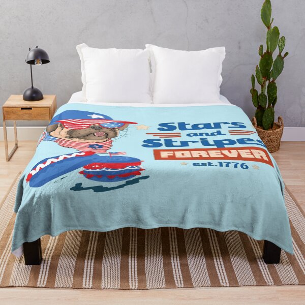 Item preview, Stars and stripers forever, Illustration of dog with glasses, cap and scarf with patriotic colors of the independence of the USA. designed and sold by Malogue.