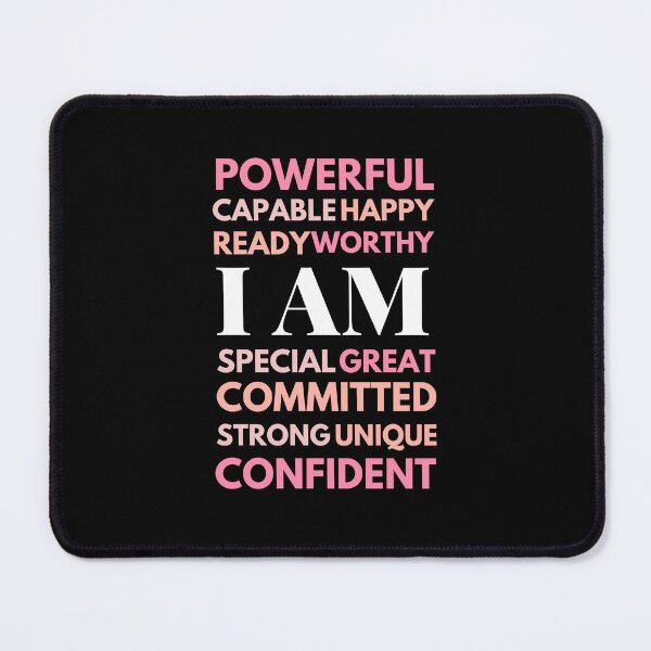 Item preview, I AM Affirmation Quotes in shades of pink designed and sold by wildpiksel.