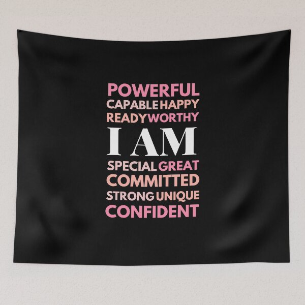 Item preview, I AM Affirmation Quotes in shades of pink designed and sold by wildpiksel.