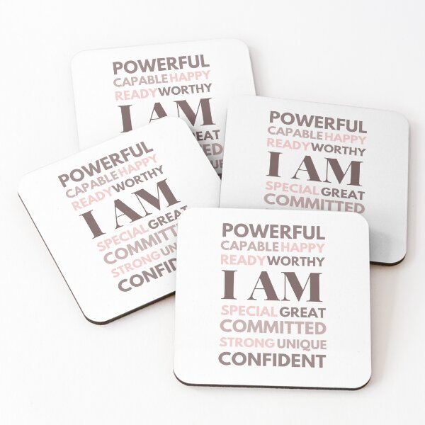 Item preview, I AM Affirmation Quotes in shades of pink designed and sold by wildpiksel.