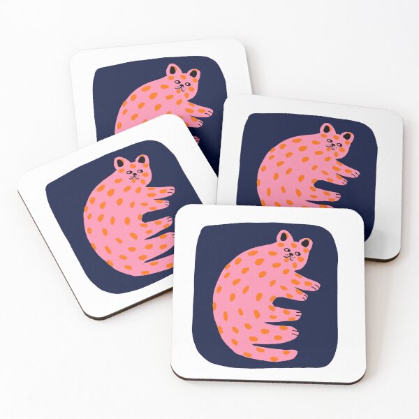 Item preview, Pink polka dot cat designed and sold by apple peel.