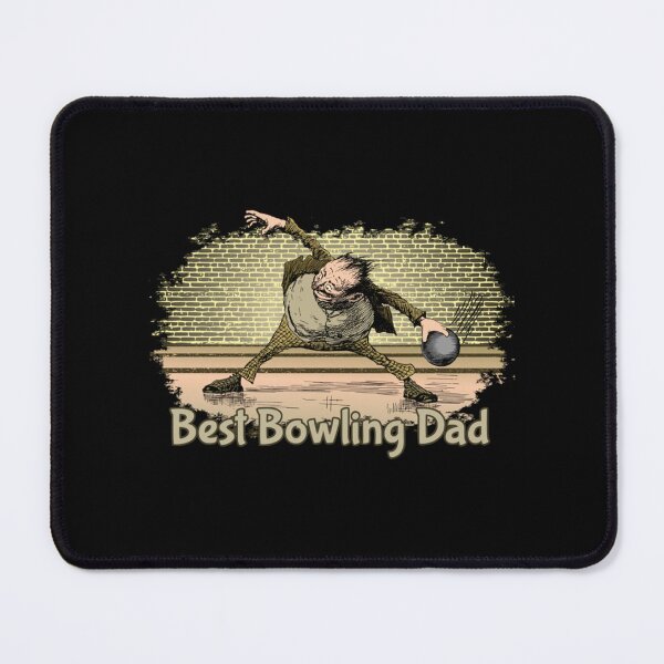 Item preview, Best Bowling Dad with image of a cartoon bowler.   designed and sold by RosieTees.