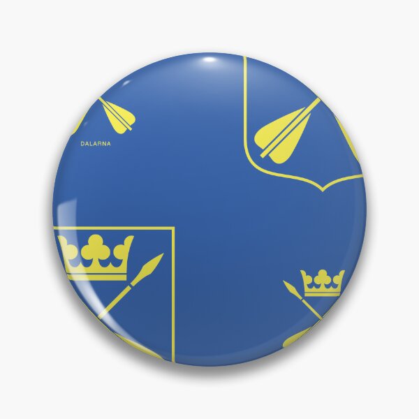 Item preview, Dalarna Crossed Arrows Crown, Blue and Yellow Pattern (Sweden/ Svenska landskap) designed and sold by Landskapsbutiken .com.