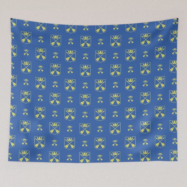 Item preview, Dalarna Crossed Arrows Crown, Blue and Yellow Pattern (Sweden/ Svenska landskap) designed and sold by Landskapsbutiken .com.
