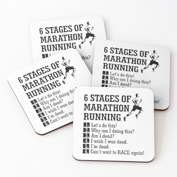Item preview, 6 Stages of Marathon Running Funny Runner designed and sold by adxota.