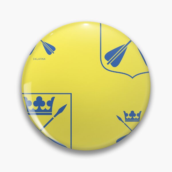 Item preview, Dalarna Crossed Arrows Crown, Yellow and Blue Pattern (Sweden/ Svenska landskap) designed and sold by Landskapsbutiken .com.