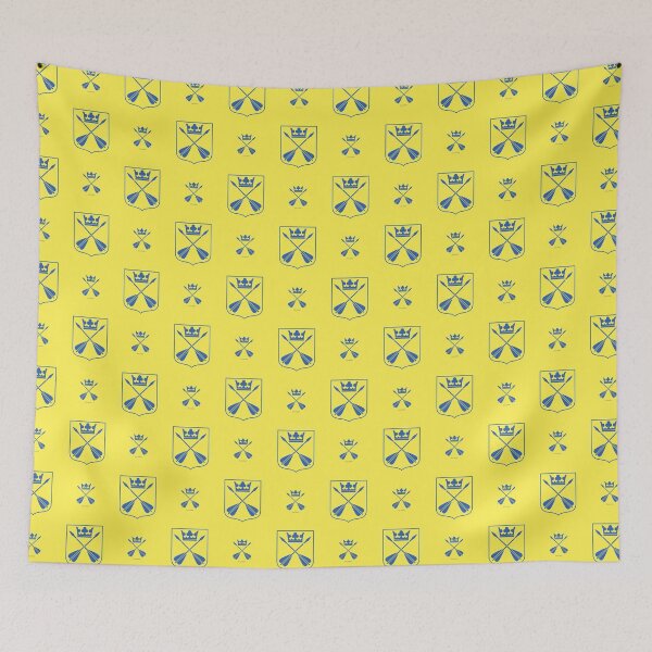 Item preview, Dalarna Crossed Arrows Crown, Yellow and Blue Pattern (Sweden/ Svenska landskap) designed and sold by Landskapsbutiken .com.