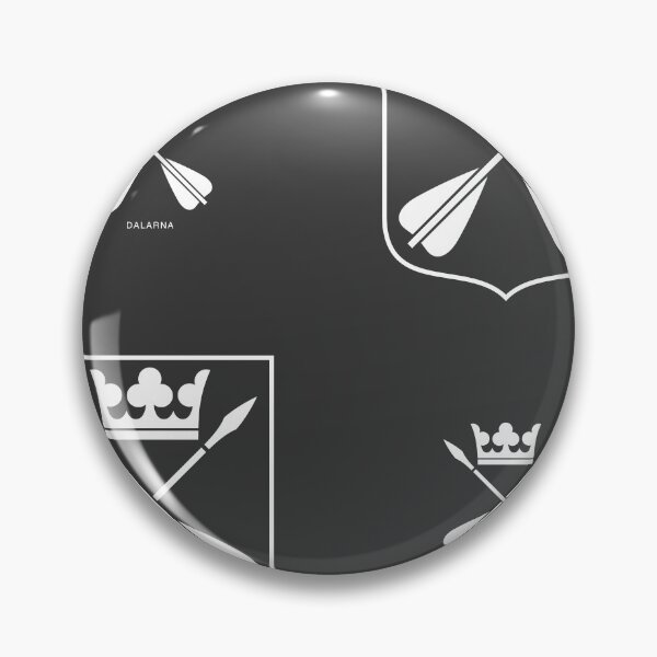 Item preview, Dalarna Crossed Arrows Crown, Black and White Pattern (Sweden/ Svenska landskap) designed and sold by Landskapsbutiken .com.