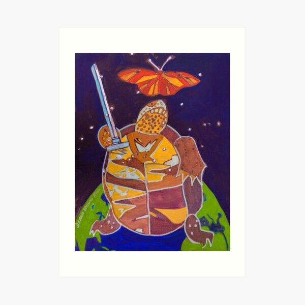 World Turtle King of Swords Art Print