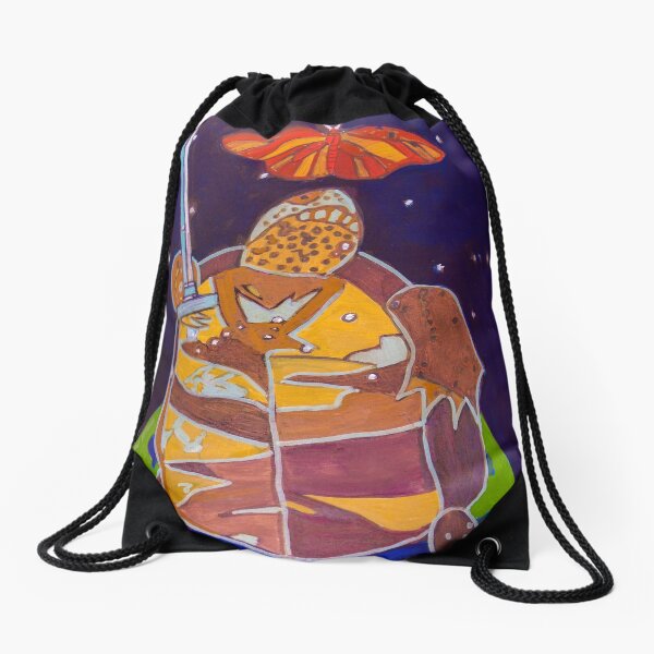 World Turtle King of Swords Drawstring Bag