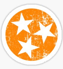 Tennessee Flag Orange and White Distressed Design Sticker
