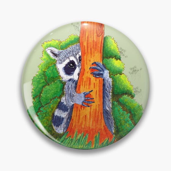 Item preview, Peeking Raccoons #4 - Green Pallet designed and sold by BlissDrizzle.
