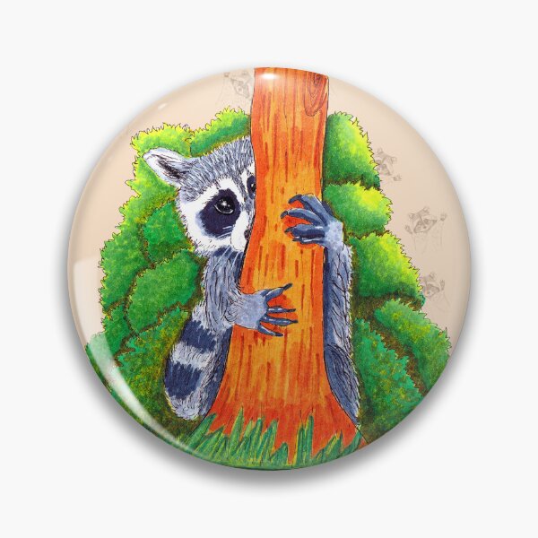 Item preview, Peeking Raccoons #4 - Warm Beige Pallet designed and sold by BlissDrizzle.