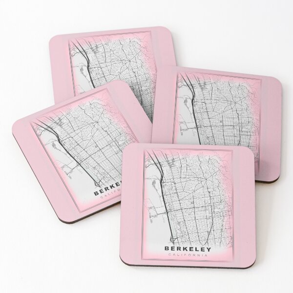 Item preview, Pastel Pink Minimalist Berkeley Map designed and sold by Tamas Das.