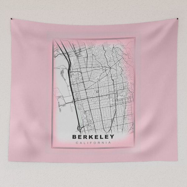 Item preview, Pastel Pink Minimalist Berkeley Map designed and sold by Tamas Das.