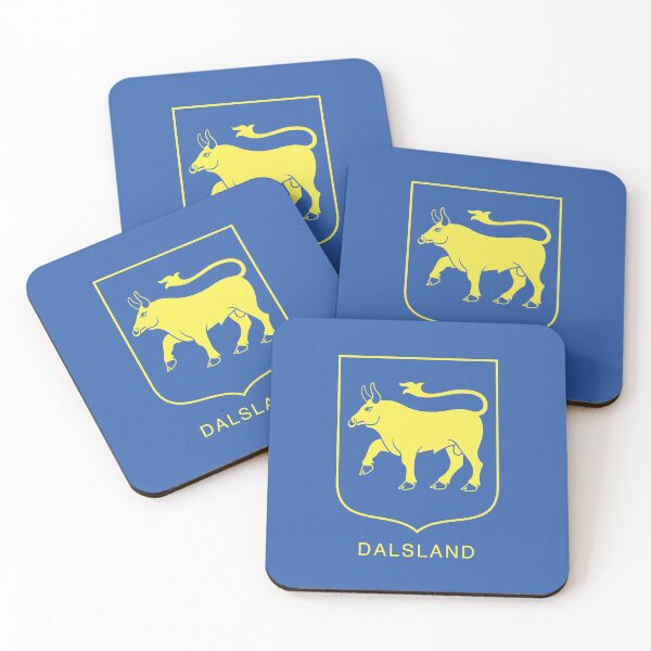 Item preview, Ox on Silver, the Coat of Arms of Dalsland, Sweden, Yellow Print (Svenska Landskap) designed and sold by Landskapsbutiken .com.