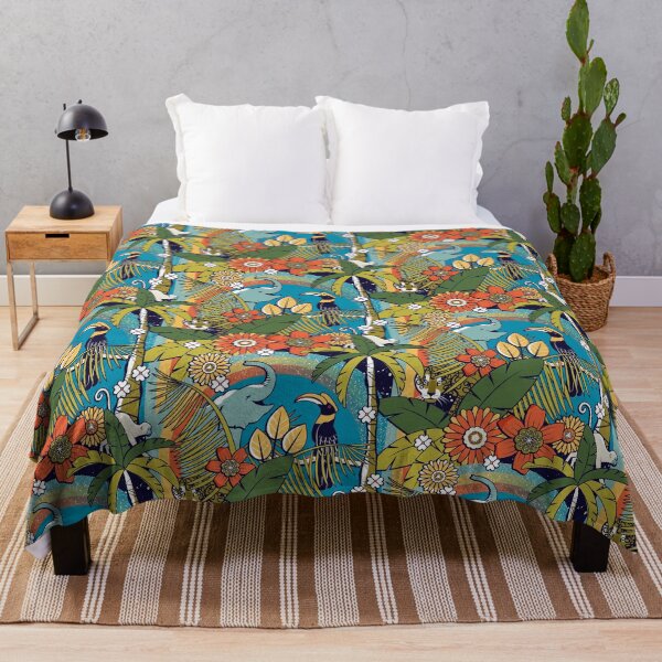 Item preview, Joyful Jungle - Cyan designed and sold by appleyards.