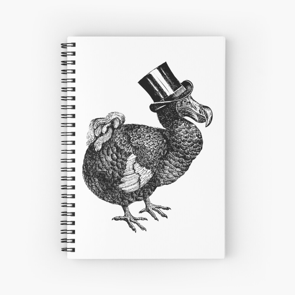 Mr Dodo | Vintage Dodos | Black and White | Spiral Notebook
