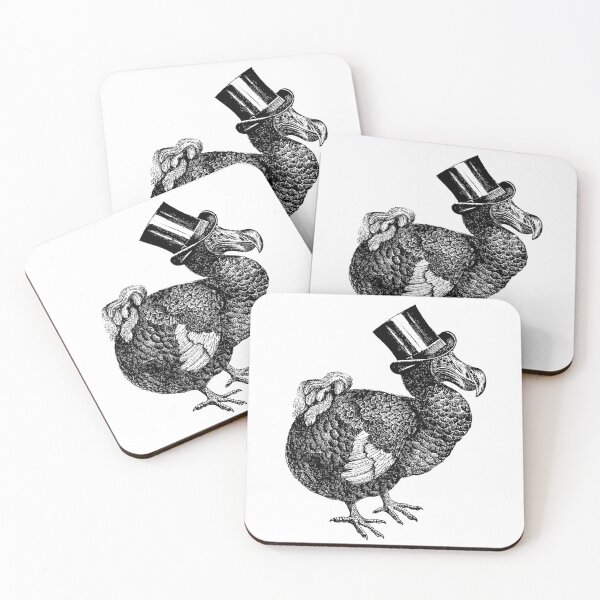 Mr Dodo | Vintage Dodos | Black and White | Coasters (Set of 4)