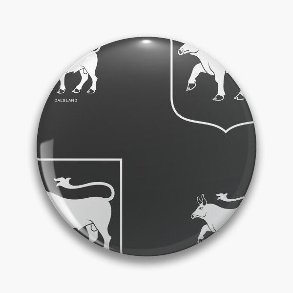 Item preview, Dalsland Oxen, Black and White Pattern (Sweden/ Svenska landskap) designed and sold by Landskapsbutiken .com.
